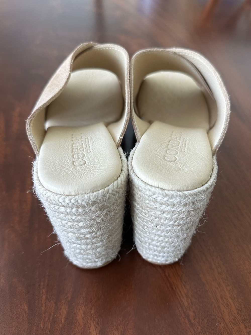Cordani Ellis Slide Platform Espadrille Heeled Sandals in neutral sz 9 - Picture 3 of 5
